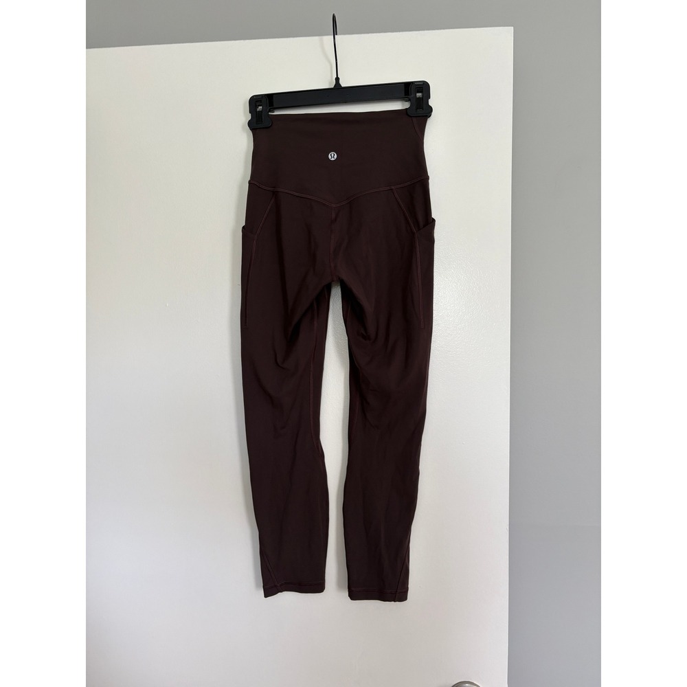 NEW Lululemon Align High-Rise Crop 23" Pockets Size 4 Espresso Brown W6BKKS